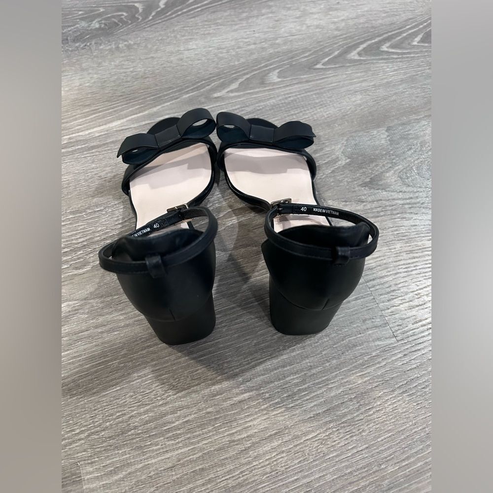 Ted Baker Women Leather Bow Accents Sandals Size 10 US Black - Picture 2 of 7